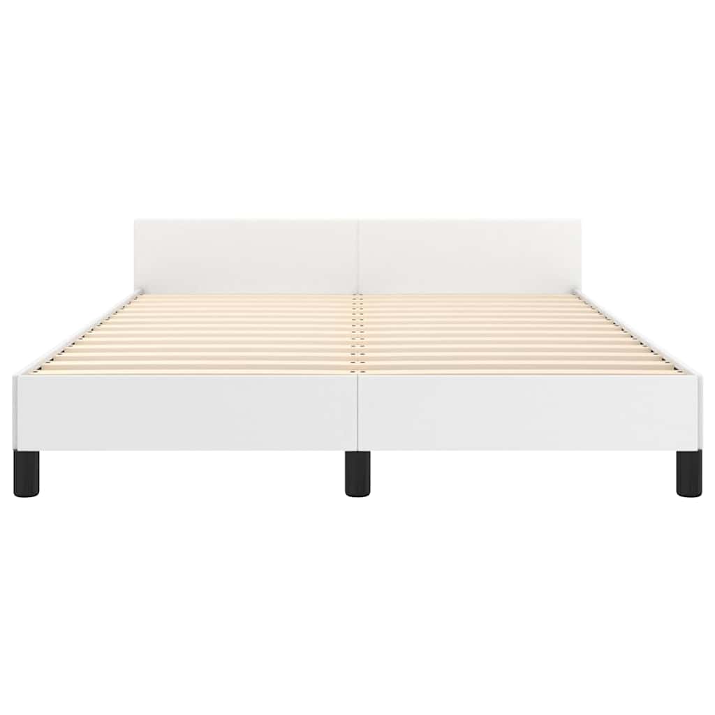 vidaXL Bed Frame without Mattress White Full Faux Leather