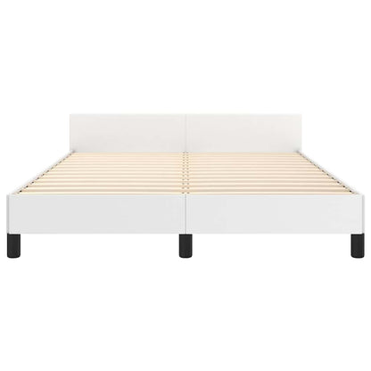 vidaXL Bed Frame without Mattress White Full Faux Leather