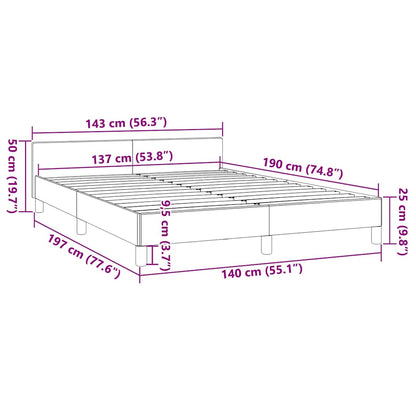 vidaXL Bed Frame without Mattress White Full Faux Leather
