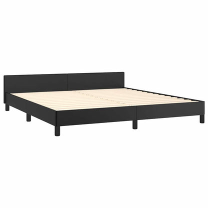 vidaXL Bed Frame without Mattress Black Queen Faux Leather