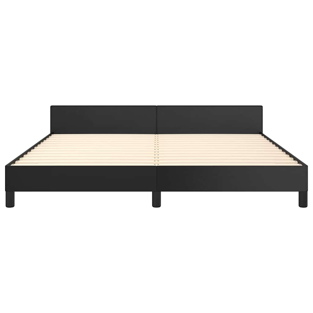 vidaXL Bed Frame without Mattress Black Queen Faux Leather
