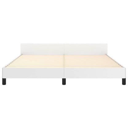vidaXL Bed Frame without Mattress White Queen Faux Leather