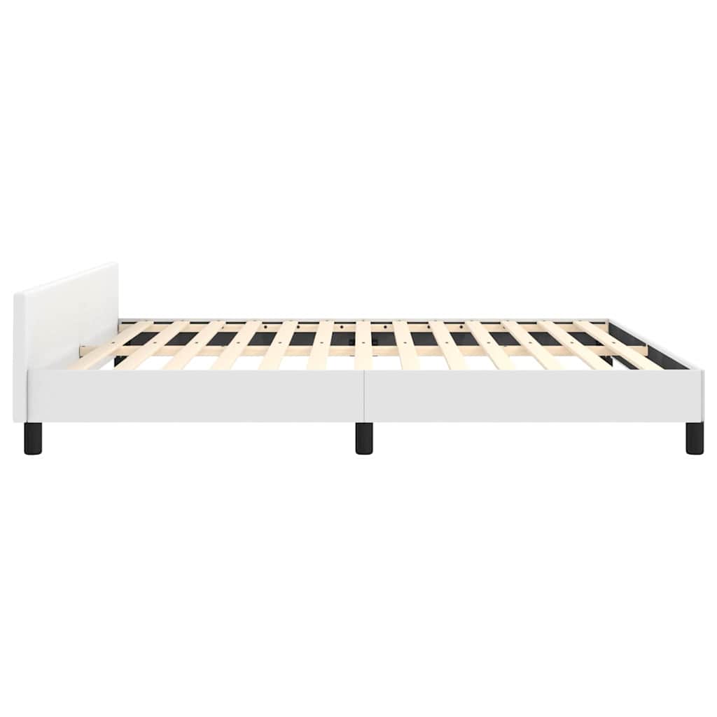 vidaXL Bed Frame without Mattress White Queen Faux Leather