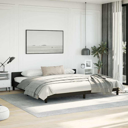 vidaXL Bed Frame without Mattress Black King Faux Leather