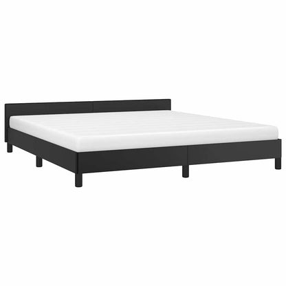 vidaXL Bed Frame without Mattress Black King Faux Leather