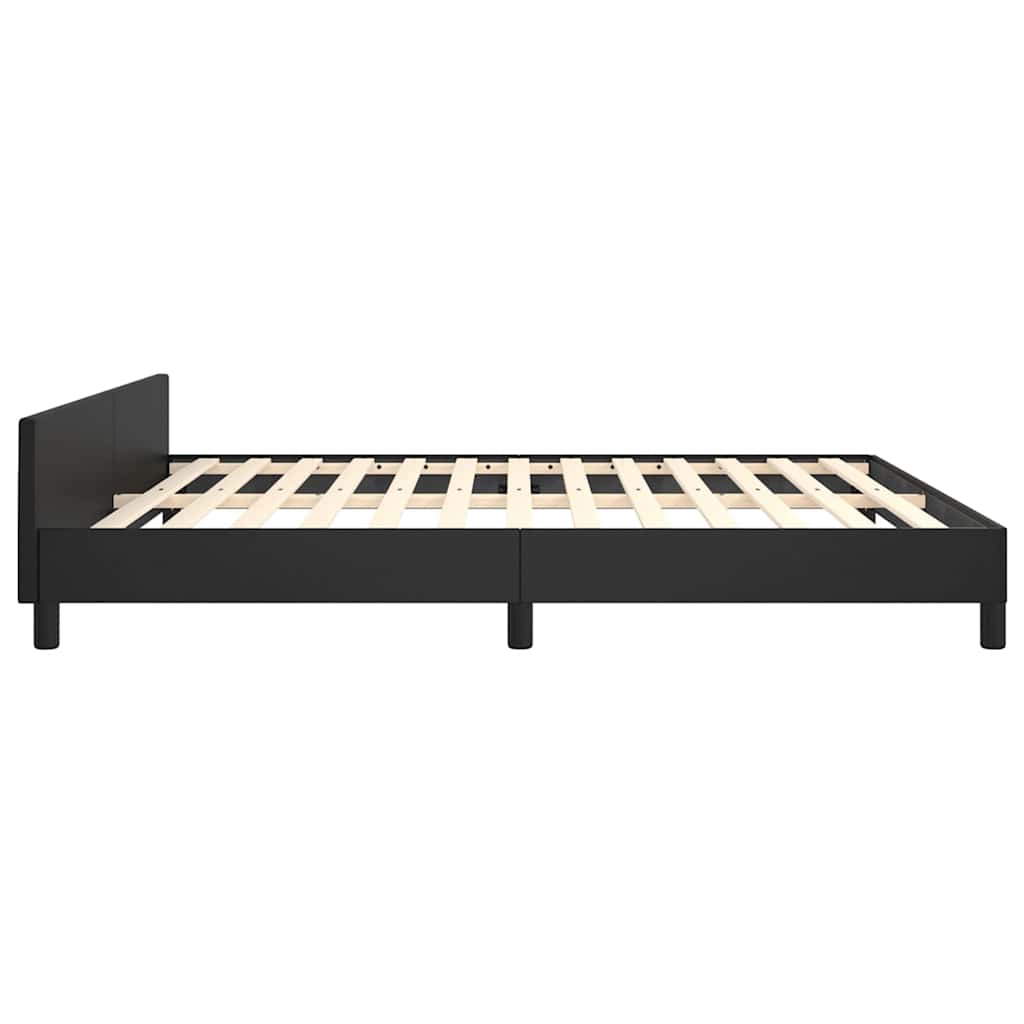 vidaXL Bed Frame without Mattress Black King Faux Leather