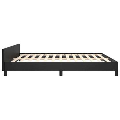 vidaXL Bed Frame without Mattress Black King Faux Leather