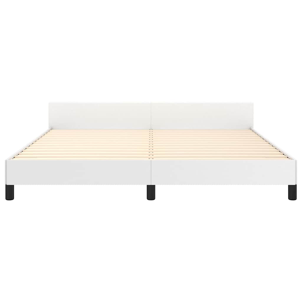 vidaXL Bed Frame without Mattress White King Faux Leather