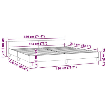 vidaXL Bed Frame without Mattress Black California King Faux Leather