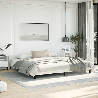 vidaXL Bed Frame without Mattress White California King Faux Leather