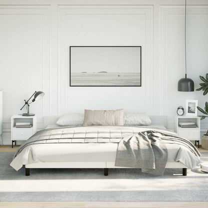 vidaXL Bed Frame without Mattress White California King Faux Leather