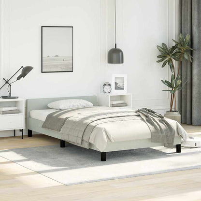 vidaXL Bed Frame without Mattress Light Grey Twin Velvet