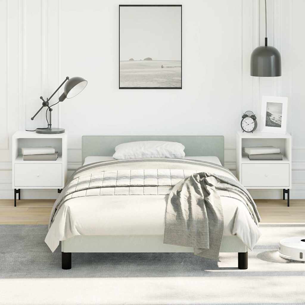 vidaXL Bed Frame without Mattress Light Grey Twin Velvet