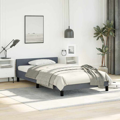 vidaXL Bed Frame without Mattress Dark Grey Twin Velvet