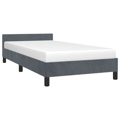 vidaXL Bed Frame without Mattress Dark Grey Twin Velvet