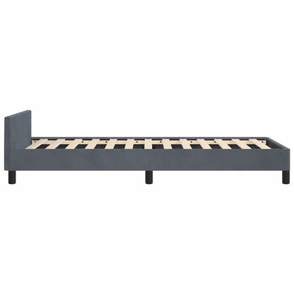 vidaXL Bed Frame without Mattress Dark Grey Twin Velvet
