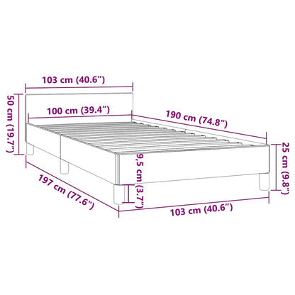 vidaXL Bed Frame without Mattress Dark Grey Twin Velvet