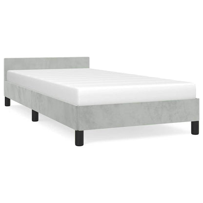 vidaXL Bed Frame without Mattress Light Grey Twin XL Velvet