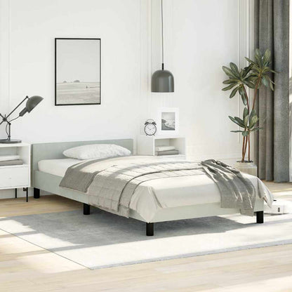 vidaXL Bed Frame without Mattress Light Grey Twin XL Velvet
