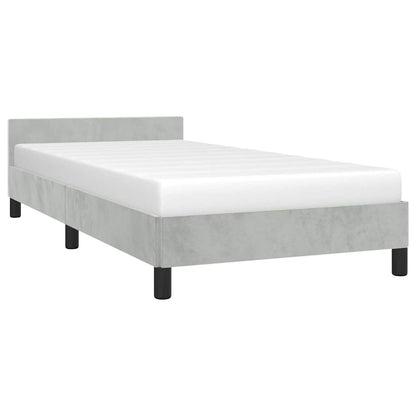 vidaXL Bed Frame without Mattress Light Grey Twin XL Velvet