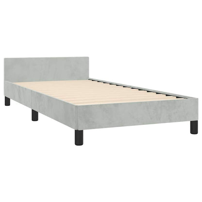 vidaXL Bed Frame without Mattress Light Grey Twin XL Velvet