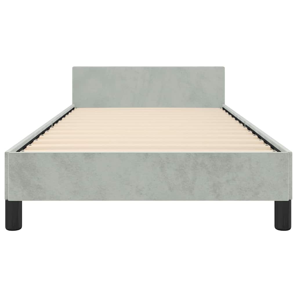 vidaXL Bed Frame without Mattress Light Grey Twin XL Velvet