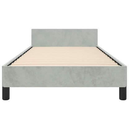 vidaXL Bed Frame without Mattress Light Grey Twin XL Velvet