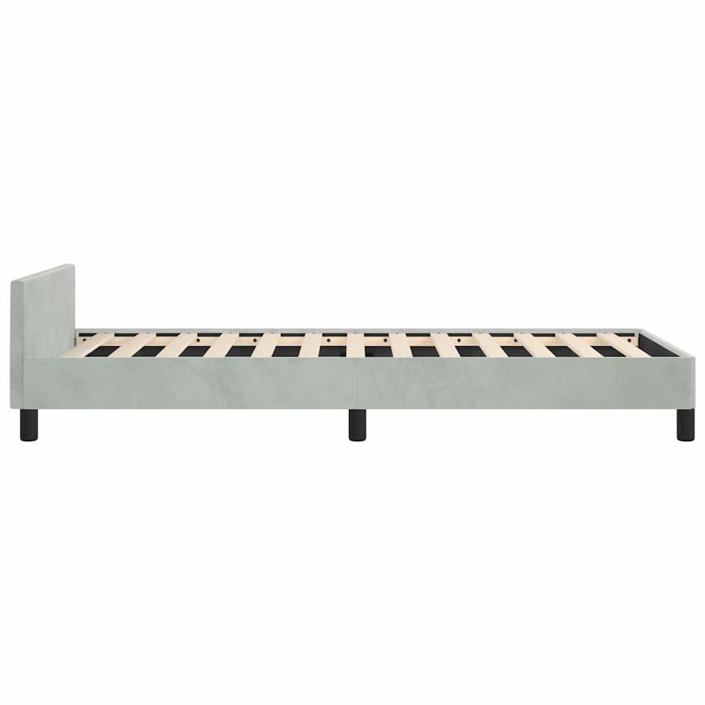 vidaXL Bed Frame without Mattress Light Grey Twin XL Velvet