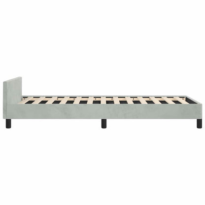 vidaXL Bed Frame without Mattress Light Grey Twin XL Velvet