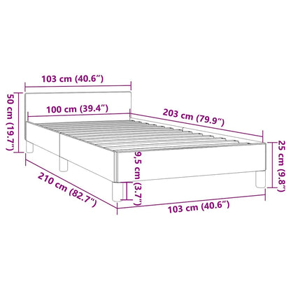 vidaXL Bed Frame without Mattress Light Grey Twin XL Velvet