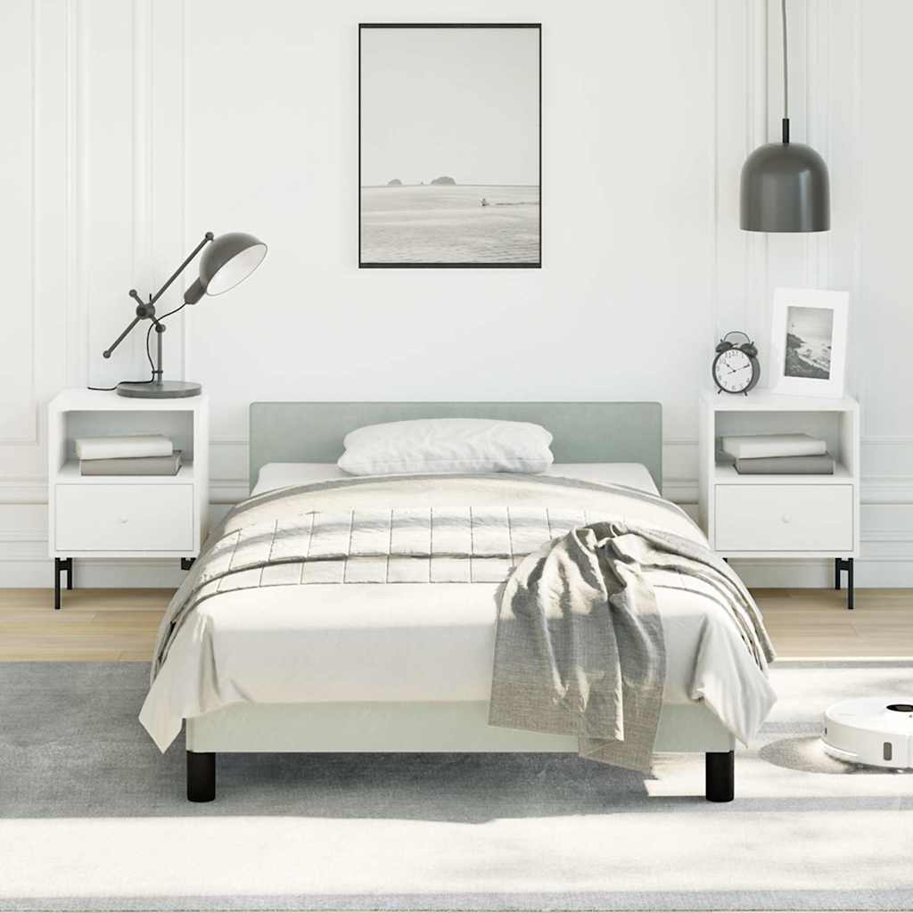 vidaXL Bed Frame without Mattress Light Grey Twin XL Velvet