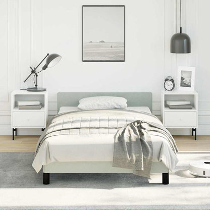 vidaXL Bed Frame without Mattress Light Grey Twin XL Velvet