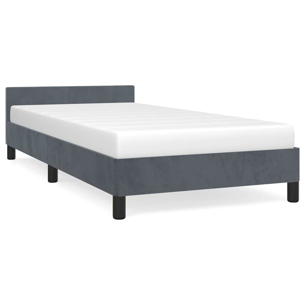 vidaXL Bed Frame without Mattress Dark Grey Twin XL Velvet