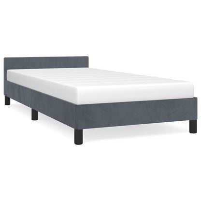 vidaXL Bed Frame without Mattress Dark Grey Twin XL Velvet