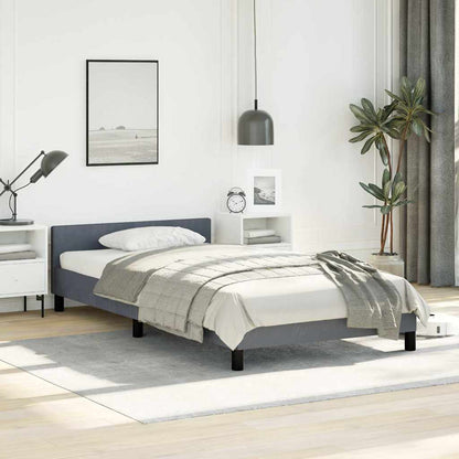 vidaXL Bed Frame without Mattress Dark Grey Twin XL Velvet