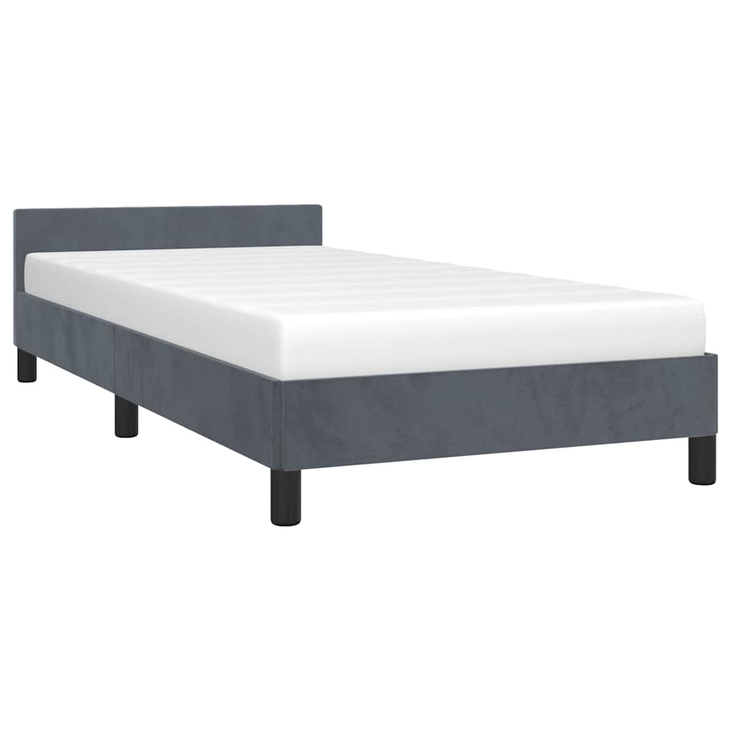 vidaXL Bed Frame without Mattress Dark Grey Twin XL Velvet