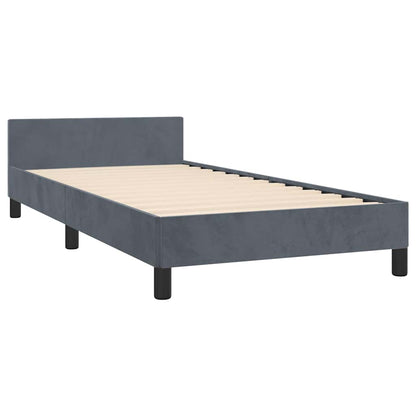 vidaXL Bed Frame without Mattress Dark Grey Twin XL Velvet