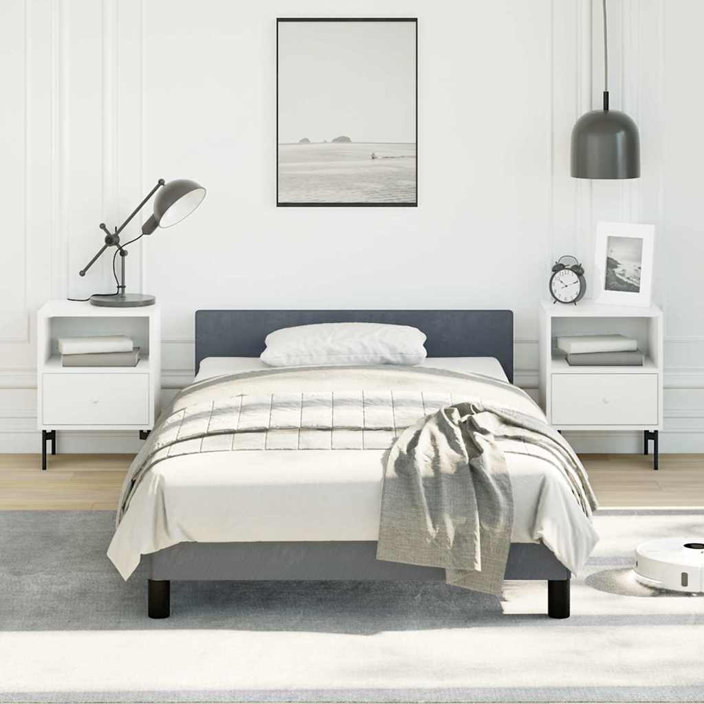 vidaXL Bed Frame without Mattress Dark Grey Twin XL Velvet