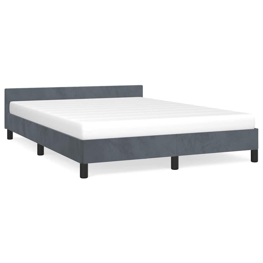 vidaXL Bed Frame without Mattress Dark Grey Full Velvet
