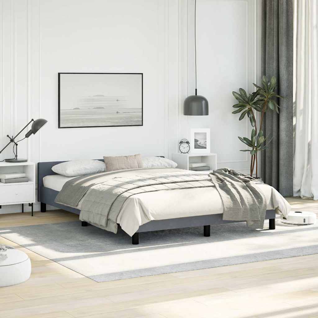 vidaXL Bed Frame without Mattress Dark Grey Full Velvet