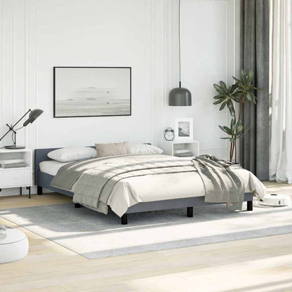 vidaXL Bed Frame without Mattress Dark Grey Full Velvet