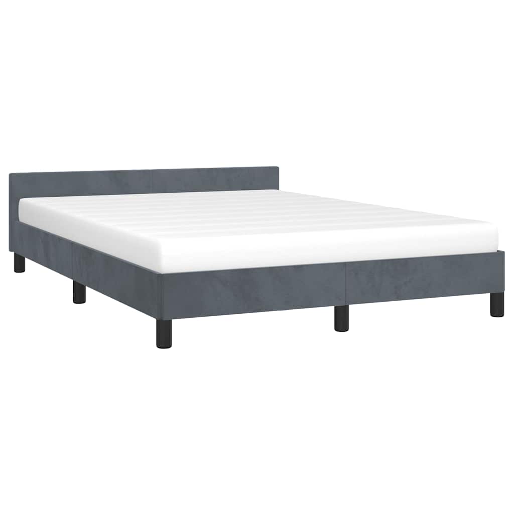 vidaXL Bed Frame without Mattress Dark Grey Full Velvet