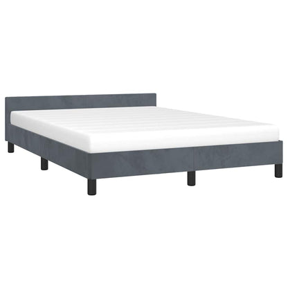 vidaXL Bed Frame without Mattress Dark Grey Full Velvet