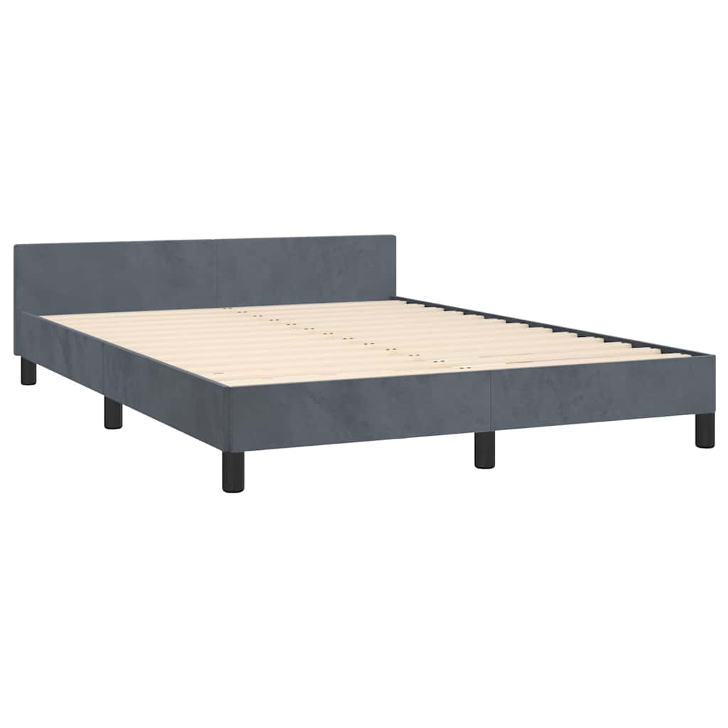 vidaXL Bed Frame without Mattress Dark Grey Full Velvet