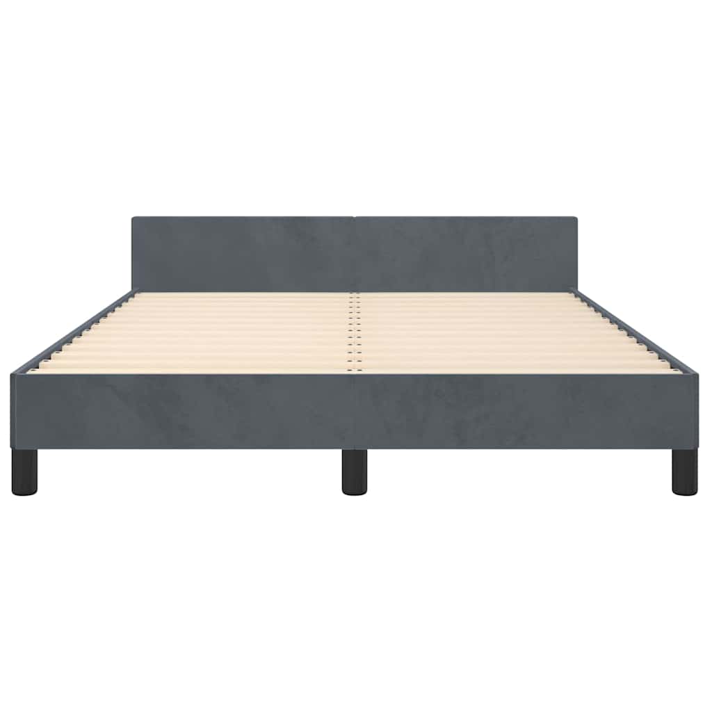 vidaXL Bed Frame without Mattress Dark Grey Full Velvet