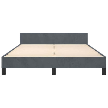vidaXL Bed Frame without Mattress Dark Grey Full Velvet