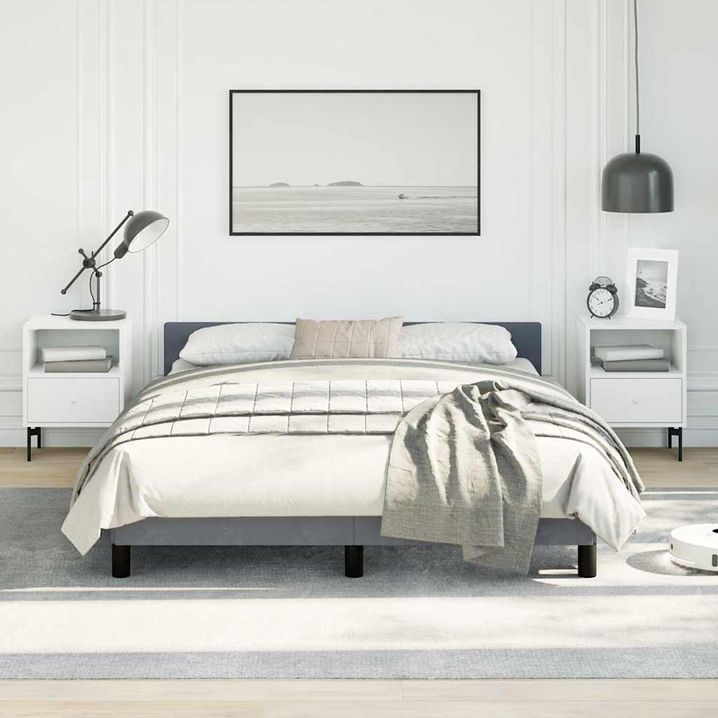 vidaXL Bed Frame without Mattress Dark Grey Full Velvet
