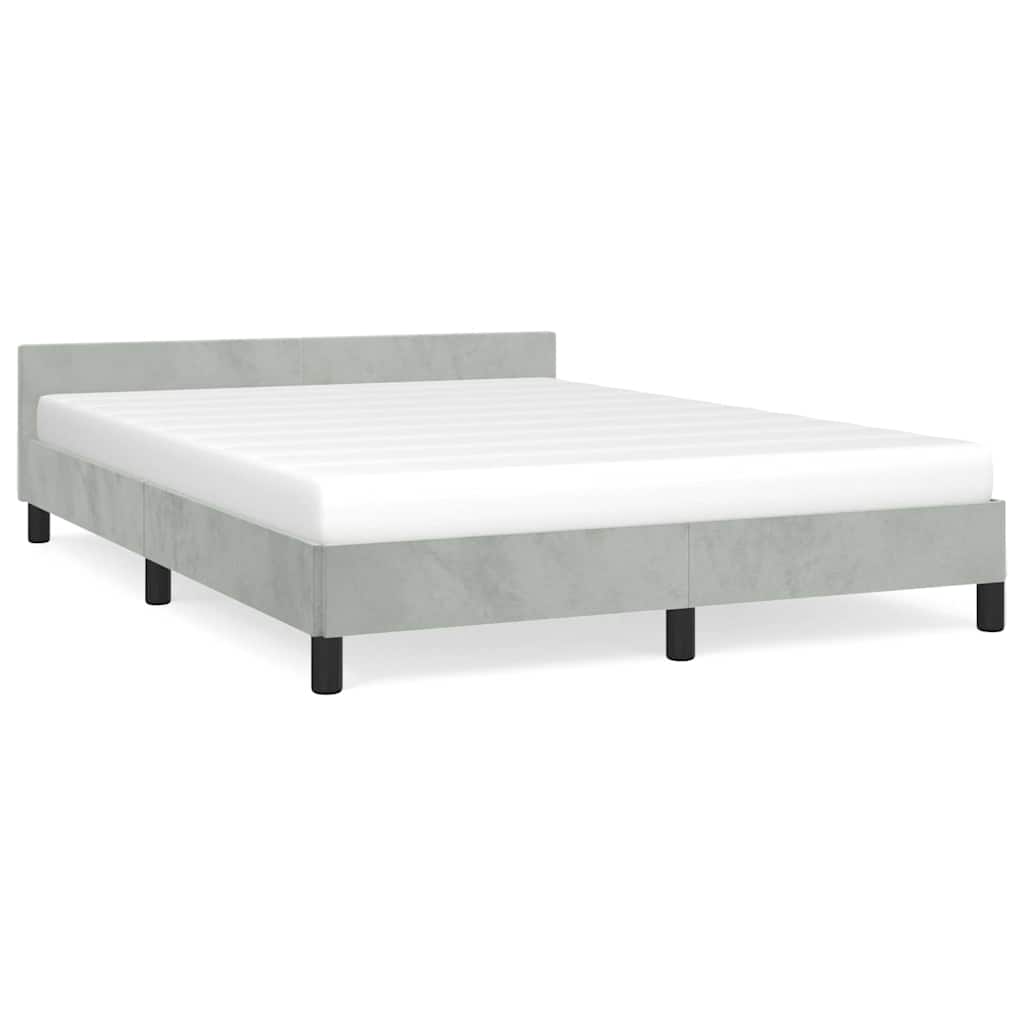 vidaXL Bed Frame without Mattress Light Grey Queen Velvet