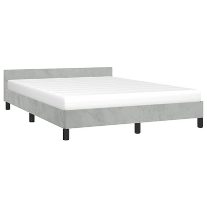 vidaXL Bed Frame without Mattress Light Grey Queen Velvet