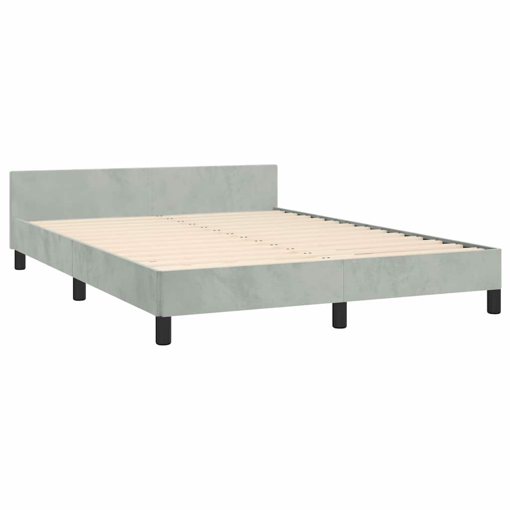 vidaXL Bed Frame without Mattress Light Grey Queen Velvet